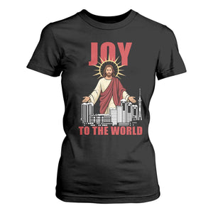 Jesus Christmas T Shirt For Women Joy To The World Christian TS14 Black Print Your Wear
