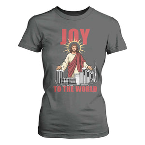 Jesus Christmas T Shirt For Women Joy To The World Christian TS14 Dark Heather Print Your Wear