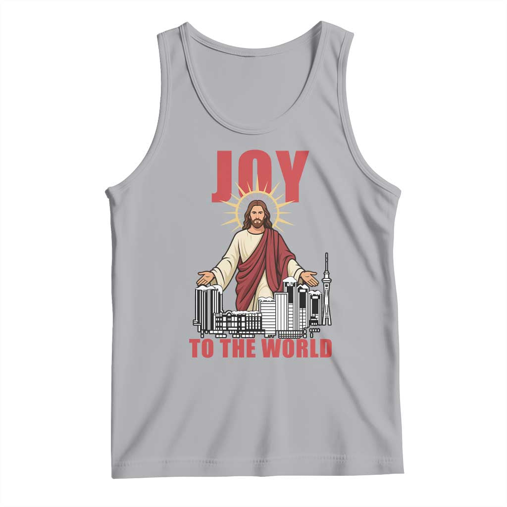 Jesus Christmas Tank Top Joy To The World Christian TS14 Athletic Heather Print Your Wear