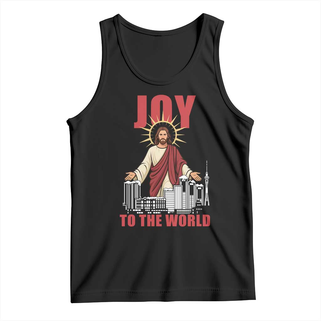 Jesus Christmas Tank Top Joy To The World Christian TS14 Black Print Your Wear