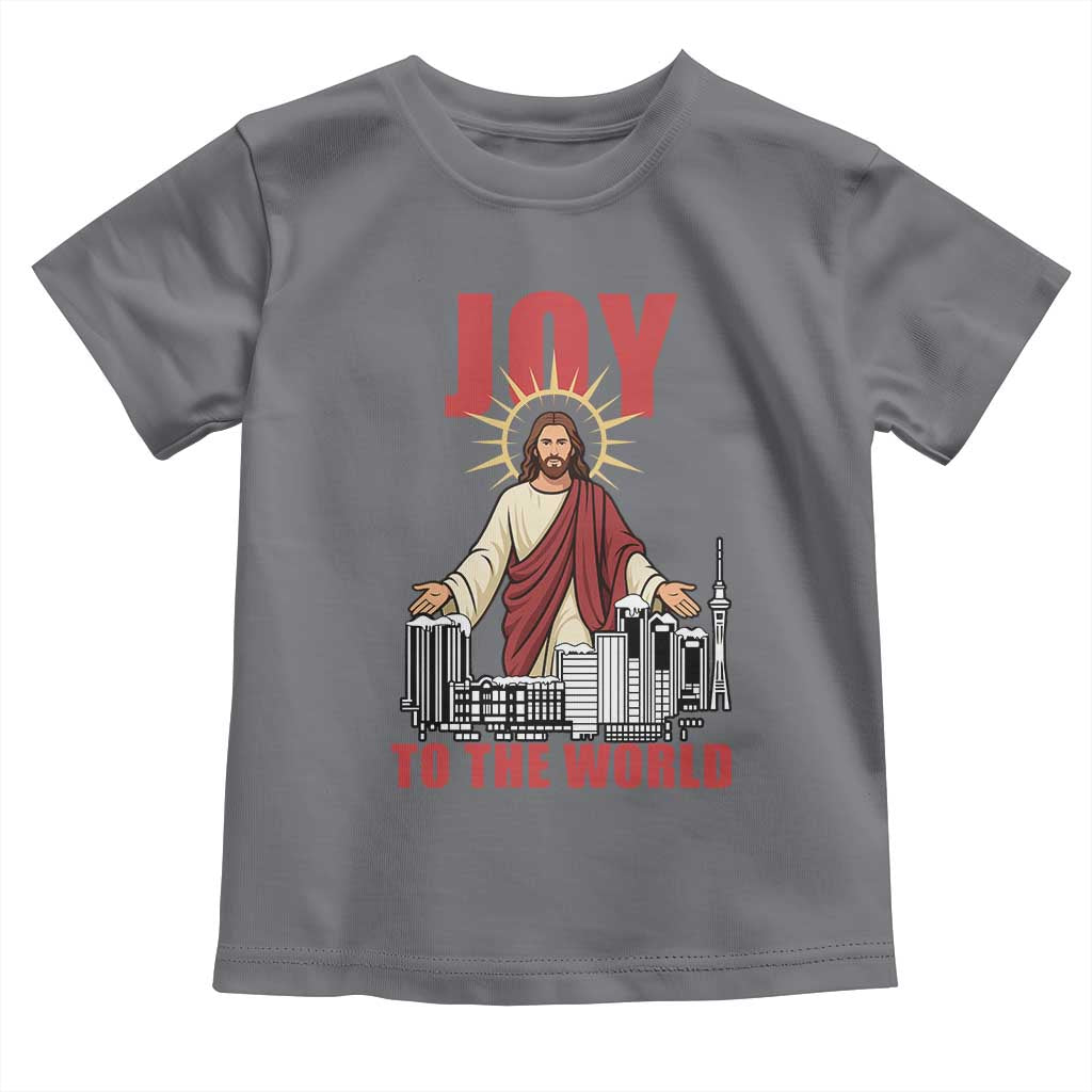 Jesus Christmas Toddler T Shirt Joy To The World Christian TS14 Charcoal Print Your Wear