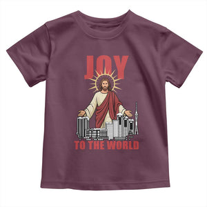 Jesus Christmas Toddler T Shirt Joy To The World Christian TS14 Maroon Print Your Wear