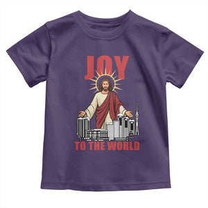 Jesus Christmas Toddler T Shirt Joy To The World Christian TS14 Purple Print Your Wear