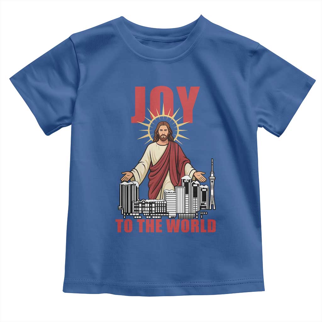 Jesus Christmas Toddler T Shirt Joy To The World Christian TS14 Royal Blue Print Your Wear