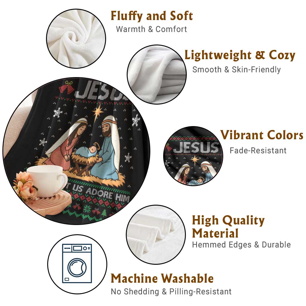 Nativity Scene Christmas Throw Blanket Baby Jesus Christian Xmas TS14 Print Your Wear