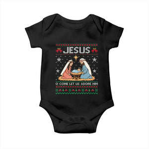 Nativity Scene Christmas Baby Onesie Baby Jesus Christian Xmas TS14 Black Print Your Wear