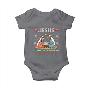 Nativity Scene Christmas Baby Onesie Baby Jesus Christian Xmas TS14 Charcoal Print Your Wear