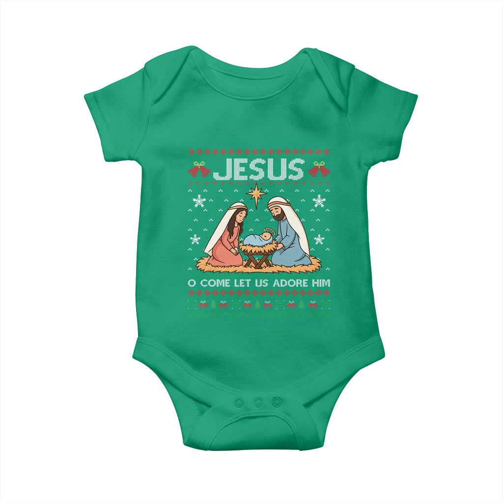 Nativity Scene Christmas Baby Onesie Baby Jesus Christian Xmas TS14 Irish Green Print Your Wear