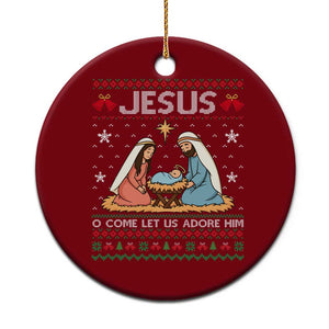 Nativity Scene Xmas Ceramic Ornament Baby Jesus Christian Xmas TS14 1pc Red Print Your Wear