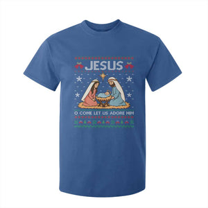 Nativity Scene Christmas T Shirt For Kid Baby Jesus Christian Xmas TS14 Royal Blue Print Your Wear