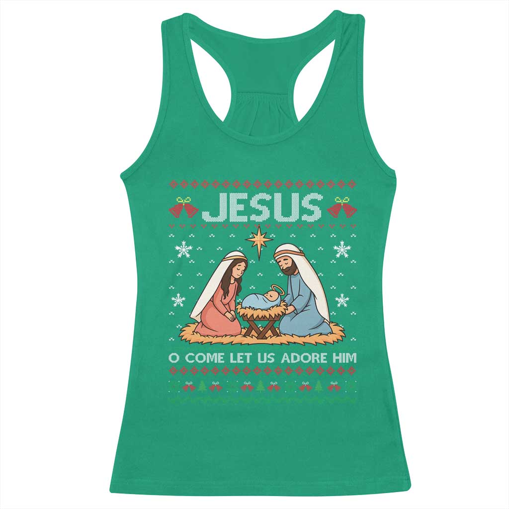 Nativity Scene Christmas Racerback Tank Top Baby Jesus Christian Xmas TS14 Irish Green Print Your Wear