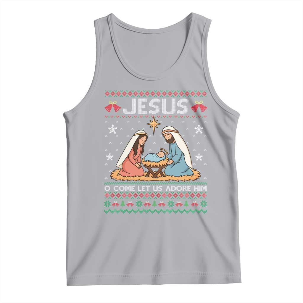Nativity Scene Christmas Tank Top Baby Jesus Christian Xmas TS14 Athletic Heather Print Your Wear