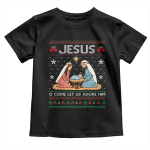 Nativity Scene Christmas Toddler T Shirt Baby Jesus Christian Xmas TS14 Black Print Your Wear