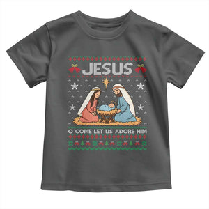 Nativity Scene Christmas Toddler T Shirt Baby Jesus Christian Xmas TS14 Dark Heather Print Your Wear
