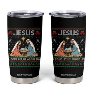 Nativity Scene Christmas Tumbler Cup Baby Jesus Christian Xmas TS14 Black Print Your Wear