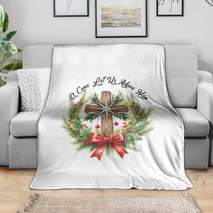 Cross Christmas Throw Blanket O Come Let Us Adove Him TS14 Print Your Wear