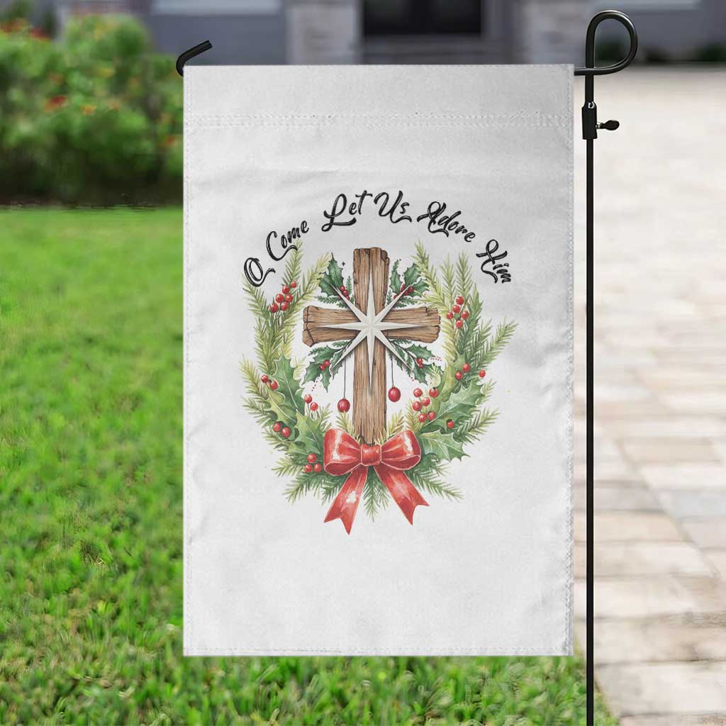 Cross Christmas Garden Flag O Come Let Us Adove Him TS14 Print Your Wear