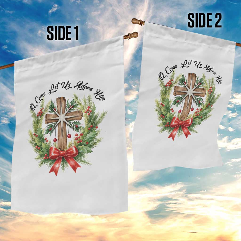 Cross Christmas Garden Flag O Come Let Us Adove Him TS14 Print Your Wear