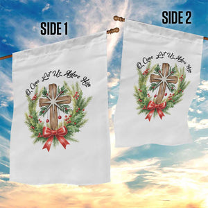 Cross Christmas Garden Flag O Come Let Us Adove Him TS14 Print Your Wear