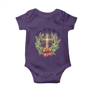 Cross Christmas Baby Onesie O Come Let Us Adove Him TS14 Purple Print Your Wear