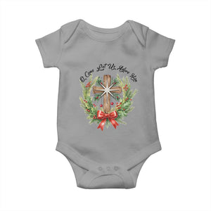 Cross Christmas Baby Onesie O Come Let Us Adove Him TS14 Sport Gray Print Your Wear