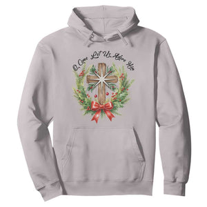 Cross Christmas Hoodie O Come Let Us Adove Him TS14 Ice Gray Print Your Wear