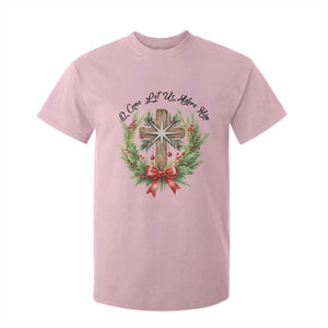 Cross Christmas T Shirt For Kid O Come Let Us Adove Him TS14 Light Pink Print Your Wear