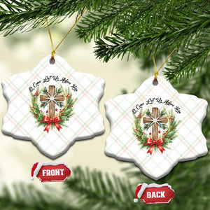Cross Xmas Ceramic Ornament O Come Let Us Adove Him TS14 Print Your Wear