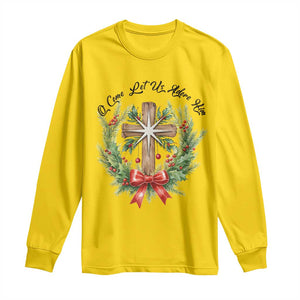 Cross Christmas Long Sleeve Shirt O Come Let Us Adove Him TS14 Daisy Print Your Wear
