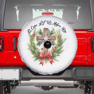Cross Christmas Spare Tire Cover O Come Let Us Adove Him TS14 White Print Your Wear