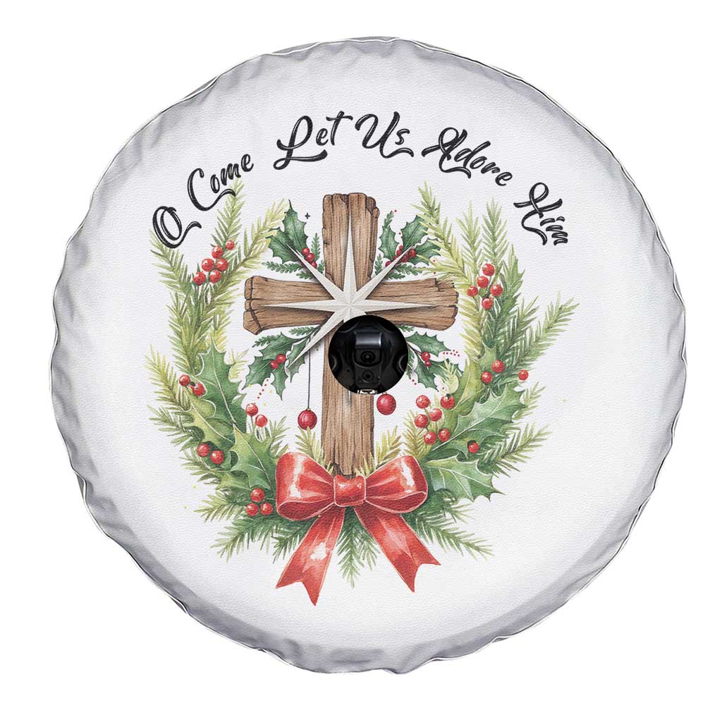 Cross Christmas Spare Tire Cover O Come Let Us Adove Him TS14 Print Your Wear