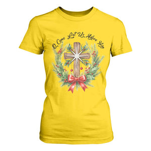 Cross Christmas T Shirt For Women O Come Let Us Adove Him TS14 Daisy Print Your Wear