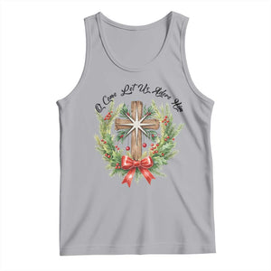 Cross Christmas Tank Top O Come Let Us Adove Him TS14 Athletic Heather Print Your Wear