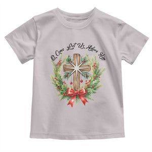 Cross Christmas Toddler T Shirt O Come Let Us Adove Him TS14 Ice Gray Print Your Wear