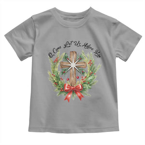 Cross Christmas Toddler T Shirt O Come Let Us Adove Him TS14 Sport Gray Print Your Wear