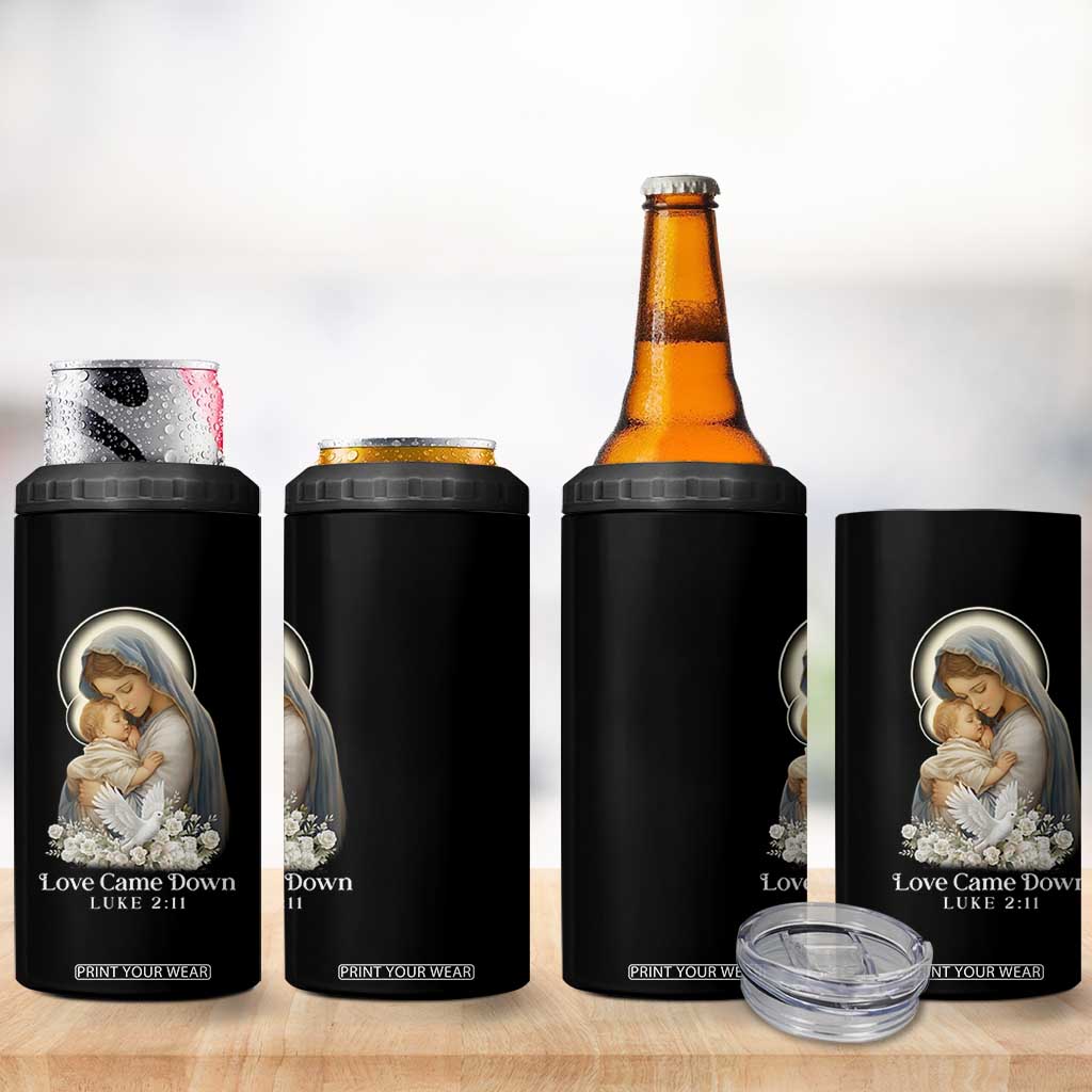 Christian Christmas 4 in 1 Can Cooler Tumbler Love Came Down Luke 2:11 TS14 Print Your Wear
