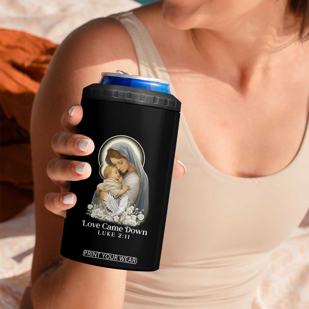 Christian Christmas 4 in 1 Can Cooler Tumbler Love Came Down Luke 2:11 TS14 Print Your Wear