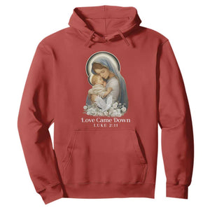 Christian Christmas Hoodie Love Came Down Luke 2:11 TS14 Red Print Your Wear