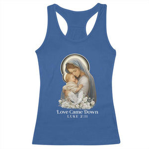 Christian Christmas Racerback Tank Top Love Came Down Luke 2:11 TS14 Royal Blue Print Your Wear