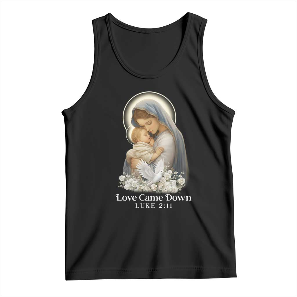 Christian Christmas Tank Top Love Came Down Luke 2:11 TS14 Black Print Your Wear