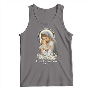 Christian Christmas Tank Top Love Came Down Luke 2:11 TS14 Deep Heather Print Your Wear