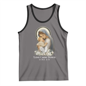 Christian Christmas Tank Top Love Came Down Luke 2:11 TS14 Deep Heather Black Print Your Wear