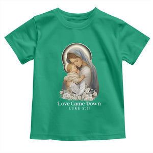 Christian Christmas Toddler T Shirt Love Came Down Luke 2:11 TS14 Irish Green Print Your Wear