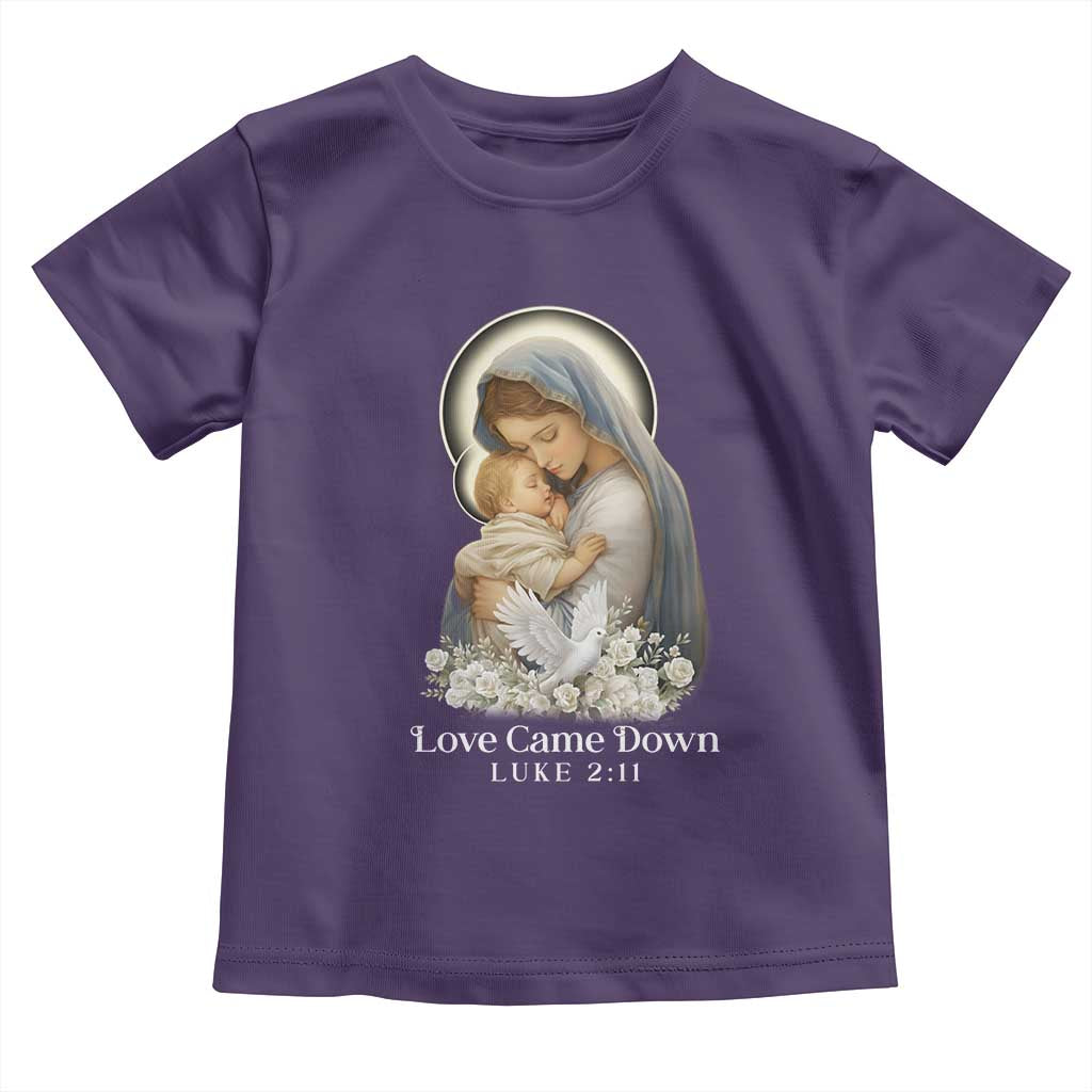 Christian Christmas Toddler T Shirt Love Came Down Luke 2:11 TS14 Purple Print Your Wear