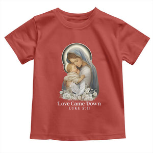 Christian Christmas Toddler T Shirt Love Came Down Luke 2:11 TS14 Red Print Your Wear