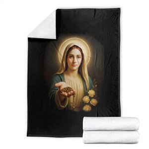 Virgin Mary Maria Throw Blanket Catholic Christian Faith TS14 Black Print Your Wear