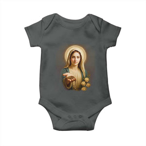 Virgin Mary Maria Baby Onesie Catholic Christian Faith TS14 Dark Heather Print Your Wear