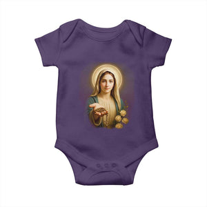 Virgin Mary Maria Baby Onesie Catholic Christian Faith TS14 Purple Print Your Wear