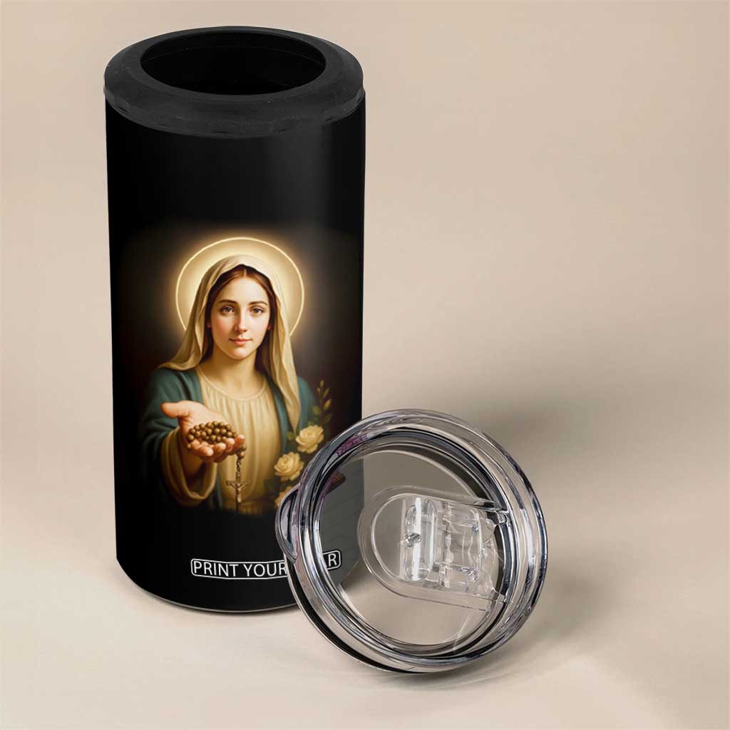 Virgin Mary Maria 4 in 1 Can Cooler Tumbler Catholic Christian Faith TS14 Print Your Wear