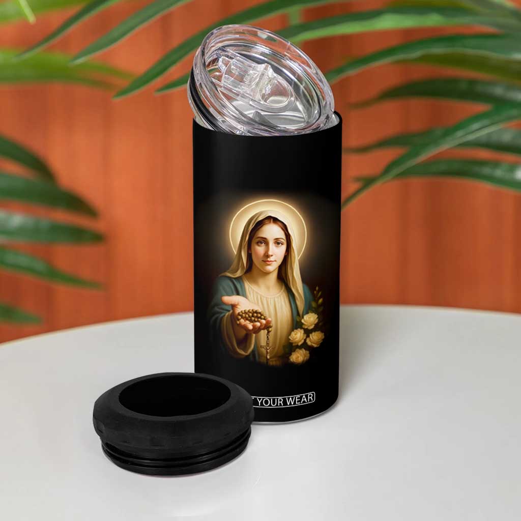 Virgin Mary Maria 4 in 1 Can Cooler Tumbler Catholic Christian Faith TS14 Print Your Wear